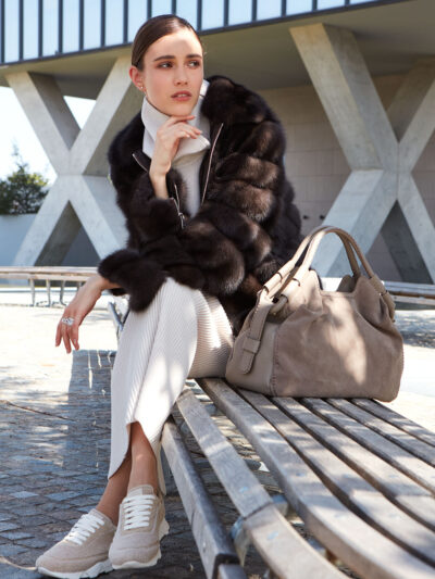 Полушубок из соболя с питоном