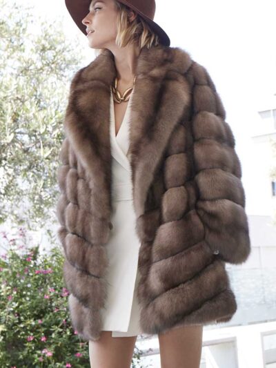 Роскошная соболиная шуба с английским воротником